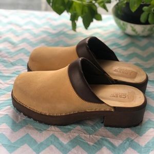 J.Crew Tan Leather Clogs